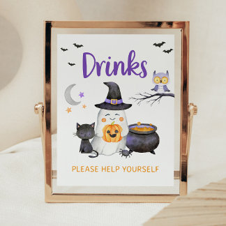 Poster Pancarte de boissons fantôme neutre pour Halloween