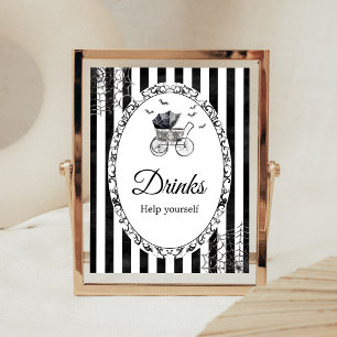 Poster Pancarte de boissons Halloween pour poussette goth