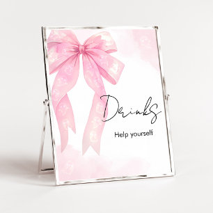 Poster Pancarte de Boissons pour Baby Shower Little Boo à