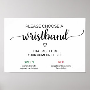 Poster Pancarte de bracelet de mariage en calligraphie no
