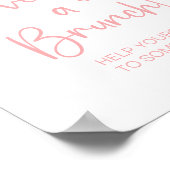 Poster Pancarte de Brunch de Mariage Floral Rose Watercol (Coin)