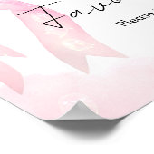Poster Pancarte de cadeaux de douche Bébé arc rose (Coin)