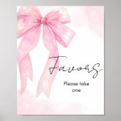 Poster Pancarte de cadeaux de douche Bébé arc rose (Devant)