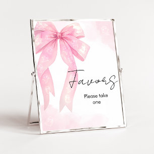 Poster Pancarte de cadeaux de douche Bébé arc rose