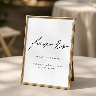 Poster Pancarte de cadeaux de mariage minimaliste