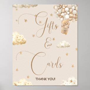 Poster Pancarte de cadeaux et cartes Ourson Neutre pour B