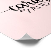 Poster Pancarte de calligraphie simple rose pour cartes e (Coin)