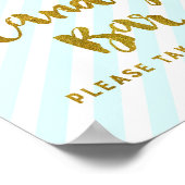 Poster Pancarte de Candy Bar pour Baby Shower Rayures Ble (Coin)