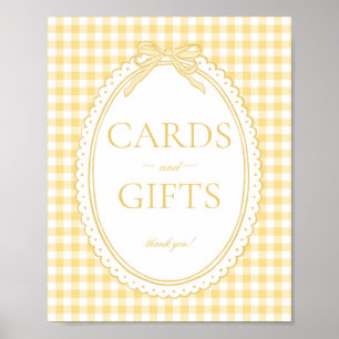 Poster Pancarte de carte et de cadeaux à noeud coquette e