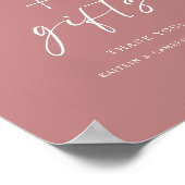 Poster Pancarte de cartes de mariage et cadeaux Rose Pous (Coin)