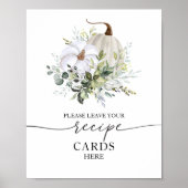 Poster Pancarte de cartes de recette de douche de mariée  (Devant)