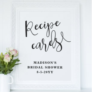 Poster Pancarte de cartes de recettes pour la douche de m