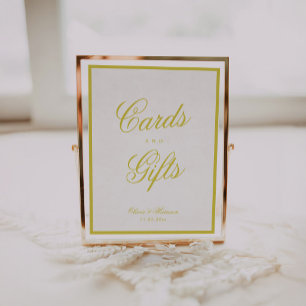 Poster Pancarte de cartes et cadeaux élégants de mariage