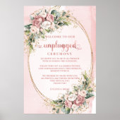 Poster Pancarte de cérémonie débranchée à la verdure rose (Devant)