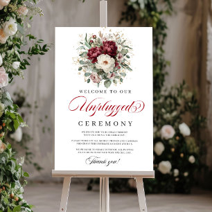 Poster Pancarte de cérémonie débranchée Burgundy Blush Lu