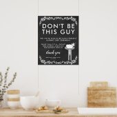 Poster Pancarte de cérémonie sans appareil | Ne soyez pas (Cuisine)