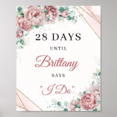 Poster Pancarte de compte à rebours au eucalyptus avec ca (Devant)