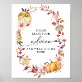 Poster Pancarte de conseils de mariage de thème de citrou (Devant)