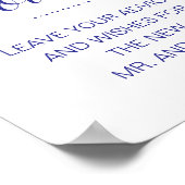 Poster Pancarte de conseils de mariage Navy Blue Message (Coin)