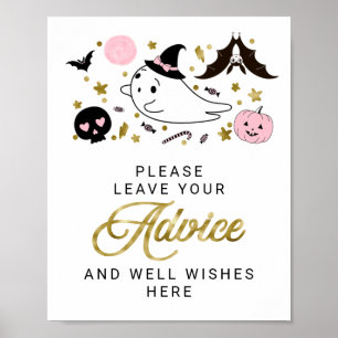 Poster Pancarte de conseils pour Baby Shower Fille Fantôm