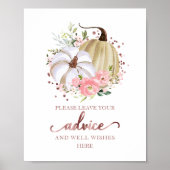 Poster Pancarte de conseils pour une baby shower automnal (Devant)