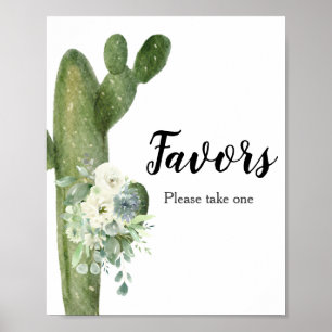 Poster Pancarte de faveur de Baby Shower Fleurs Blanches