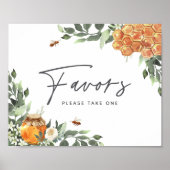 Poster Pancarte de faveurs de abeille miel de fleur d'ora (Devant)