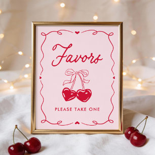 Poster Pancarte de Faveurs de Baby Shower Little Sweethea