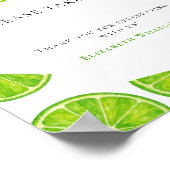 Poster Pancarte de faveurs de mariage lime vert Main Sque (Coin)
