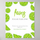 Poster Pancarte de faveurs de mariage lime vert Main Sque (Devant)