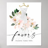 Poster Pancarte de Favors de Réception de Mariage Floral  (Devant)