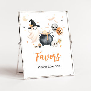Poster Pancarte de Favors Little Boo Fantôme Orange