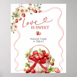 Poster Pancarte de fête Coquette Berry In Love Love is Sw