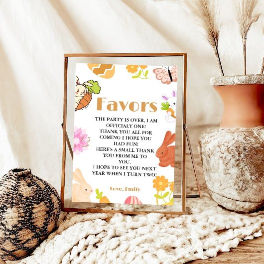 Poster Pancarte de fête d'anniversaire pour le lapin de P