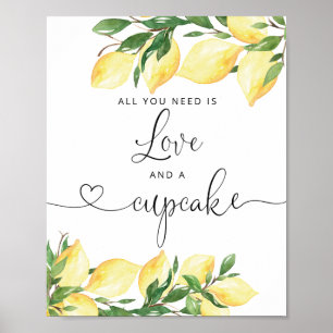 Poster Pancarte de Fête de Fiançailles au Citron Amour et
