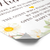 Poster Pancarte de Fête de Mariage Thème Daisy de Printem (Coin)