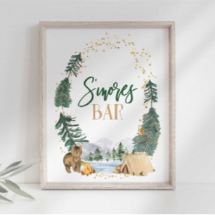 Poster Pancarte de fête pour le bar à S'mores
