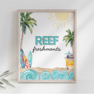 Poster Pancarte de fête pour les boissons Reef Freshments