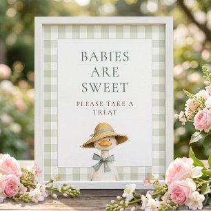 Poster Pancarte de fête prénatale pour bébé en vichy Sill