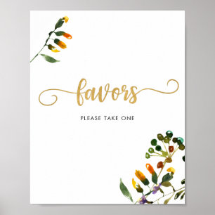 Poster Pancarte de fleurs sauvages 'PRENEZ-EN UN'
