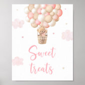 Poster Pancarte de friandises Baby Shower Ballons Ourson (Devant)