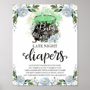 Poster Pancarte de jeu de couches pour bébé la nuit d'Hal