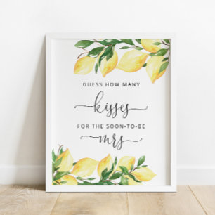 Poster Pancarte de jeu de douche aux citrons : devine com