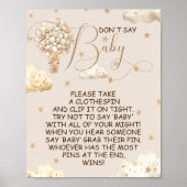 Poster Pancarte de jeu Ne dites pas bébé Ballons Boho Our (Devant)