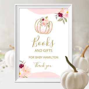 Poster Pancarte de livres et cadeaux pour Baby Shower Fil