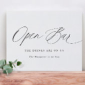 Poster Pancarte de mariage à bar ouvert Calligraphie mode