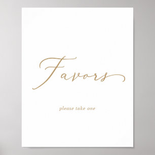 Poster Pancarte de mariage à calligraphie dorée délicate
