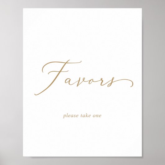 Poster Pancarte de mariage à calligraphie dorée délicate (Devant)