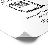 Poster Pancarte de mariage avec code QR pour le pot de fo (Coin)
