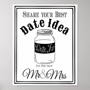 Poster Pancarte de mariage avec un pot de date